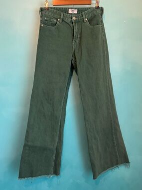 ZGY Denim Forest Green Wide Leg Jeans